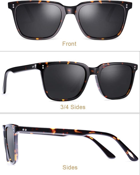 CARFIA Polarized Men's Sunglasses UV400 Protection for Driving Fishing Cool Man Acetate Shades CA5354L...