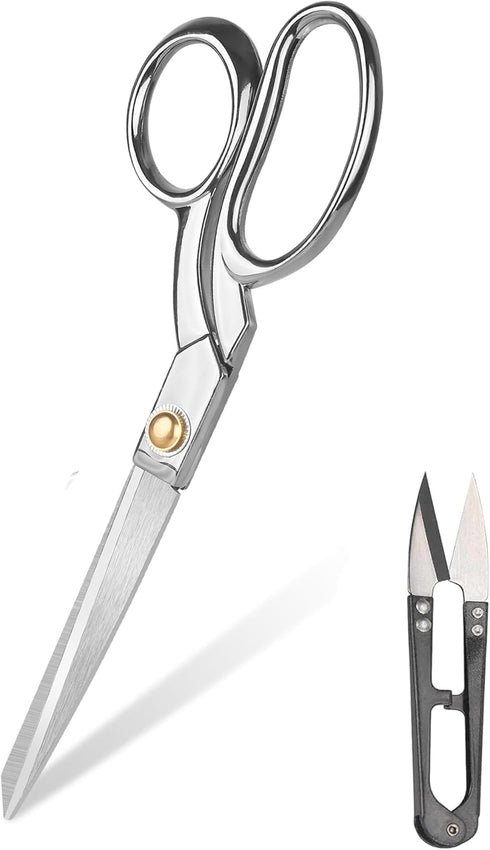Sewing Scissors, Rkqoa Silver Dressmaker's Fabric Scissors, 8" Stainless Steel Shears, Sharp Knife Edge Fabric Heavy Duty Tailor Scissors for Cutt...