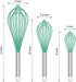 Teal Silicone Whisk, Professional Silicone Whisks For Cooking Non Scratch, Stainless Steel & Silicone Wisk,Plastic Rubber Whisk Tool for Nonstick ...