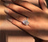 925 Silver Elliptical Perfect Cutting 3ct CZ Engagement Rings For Women Cubic Zirconia Promise Halo Engagement Ring Solitaire Engagement Ring Size...