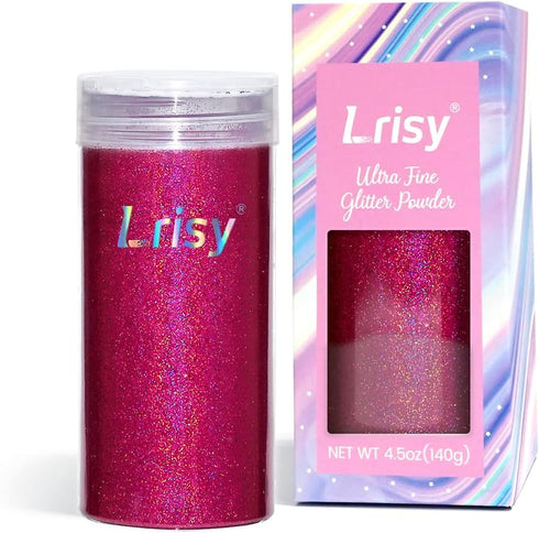 Lrisy Holographic Extra Fine Glitter Powder with Shaker Lid, Craft Glitter Sequins for Epoxy Resin, Slime,Tumblers,Nail&Painting Arts 140g/4.5oz (...