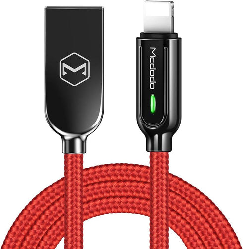 mcdodo Power Off/On Smart LED Auto Disconnect and Auto Recharge Nylon Braided Sync Charge USB Data 4FT/1.2M Cable Compatible with Phone 14/13/12/1...