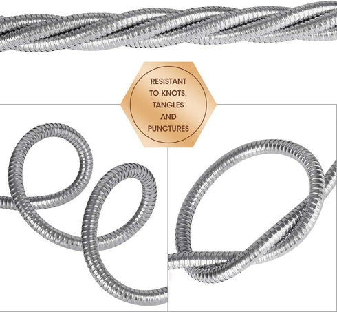 304 Stainless Steel Metal Garden Hose Connector 5 Feet Short Garden Water Hose Extension Extender, Drinking Water Hose Lead and BPA Free...
