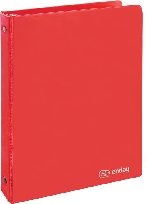 ½ Inch 3 Ring Binder .5 inch Red Clear View Cover with 2 Inside Pockets, Colored School Supplies Office and Home Binders – by Enday...