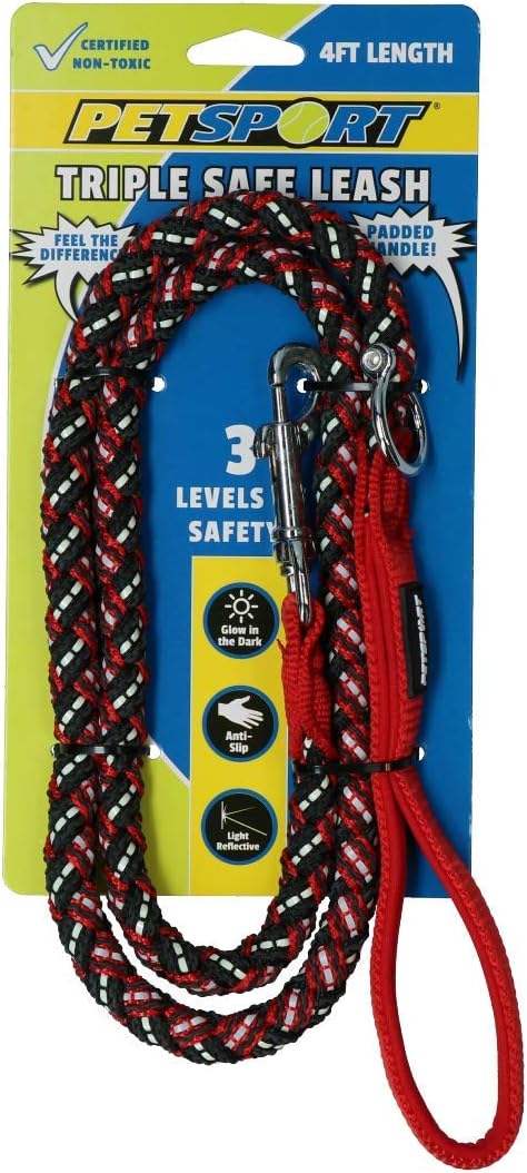 PetSport Triple Safe Leash - Red - 6 ft, Large...