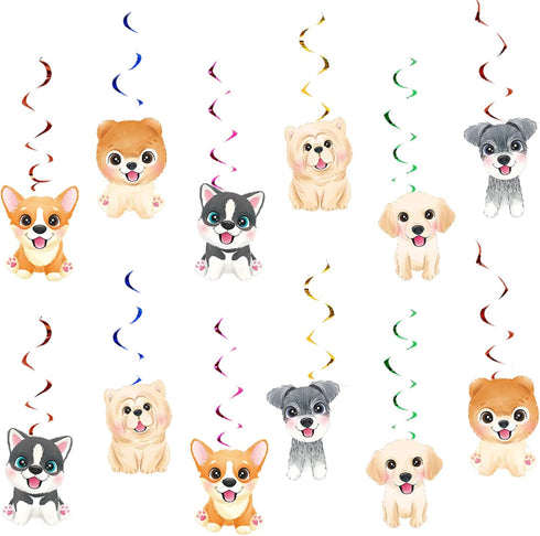 12 Pcs Dog Paw Prints Puppy Hanging Swirls Ceiling Streamers Decorations, for Dog Paw Prints Birthday Party Favors Supplies and Baby Shower Decora...