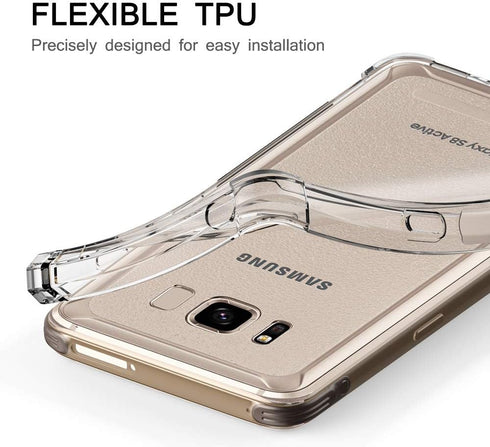 for Galaxy S8 Active Case, Shockproof Anti-Scratches Flexible TPU Gel Slim Fit Soft Skin Silicone Protective Case Cover for Samsung Galaxy S8 Acti...
