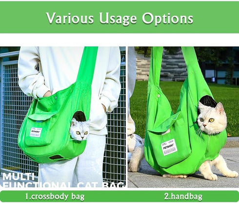 Cat Carrier Soft Cat Sling Carrier Fashionable Travel Use Pet Accessories Outdoor Crossbody Strap Design, Support Cats and Dogs up to 24 lbs...