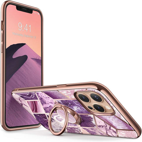 i-Blason Cosmo Snap Case Designed for iPhone 12 Pro Max (6.7 Inch), Slim with Built-in 360° Rotatable Ring Holder Kickstand Supports Car Mount (Am...