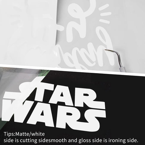 Heat Transfer Vinyl for T-Shirts,12" x 10ft White HTV Vinyl Rolls - Iron on Vinyl Compatible for All Cutting Machine, Easy to Cut & Weed for DIY H...
