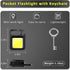 Keychain Flashlights Cob Keychain Work Light 4 Light Modes Small Emergency Light with Folding Bracket Bottle Opener for Fishing,Camping and Walkin...