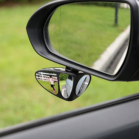 Car Blind Spot Mirror, 3-view Wide Angel Mirror Auxiliary Mirror for Front Rear Wheel Blind Spot Rear View Mirror. (Black Right)...