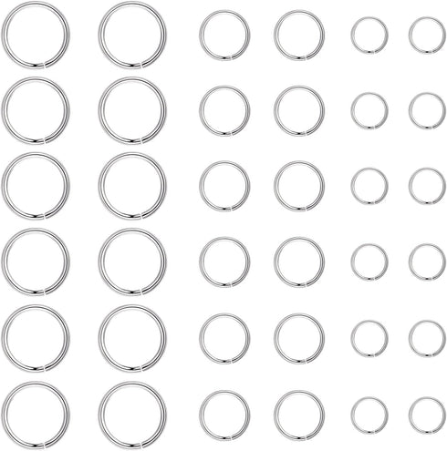 TOAOB 60pcs Sterling Silver Jump Rings for Jewelry Making 4mm 5mm 6mm 925 Sterling Silver Open Jump Rings for DIY Earrings Necklace Bracelet Makin...