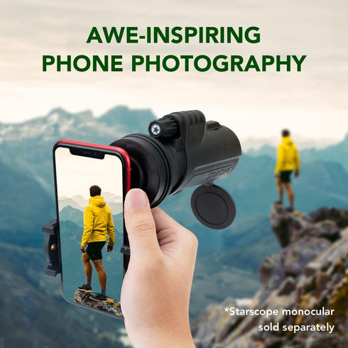 STARSCOPE Adjustable Phone Scope Mount - Telescope Phone Adapter Fits Most Phones (Max 110mm) | Easy-Adjust, Universal Spotting Scope Phone Adapte...