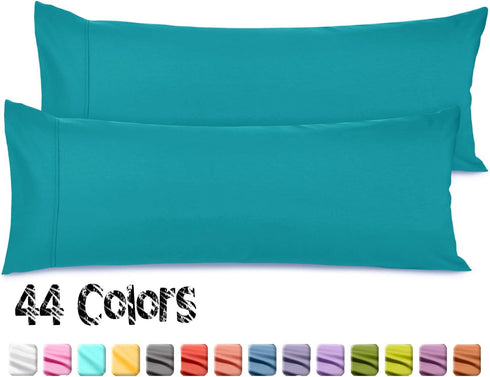 Nestl Body Pillow Cover Soft Pillowcase Lightweight Teal Microfiber 20x54 Inches Envelope Closure, Set of 2...