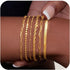 Gold Bracelets for Women 14k Real Gold Plated Dainty Bracelet Stack Set for Women Trendy Cuban Paperclip Link Snake Rope Figaro Chain Cute Stackab...