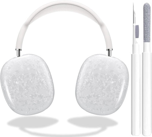 for Cute Glitter Airpods Max Case with Cleaner Kit, Anti-Scratch Shell Pattern Ear Pad Case Cover/Ear Cups Cover/Headband Cover for AirPods Max Co...