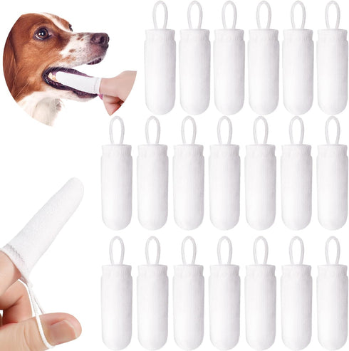20 Pcs Microfiber Fingerbrush for Dogs Soft Finger Toothbrush Pet Dental Finger Brush for Dog Cat Teeth Cleaning Remove Plaque and Tartar...