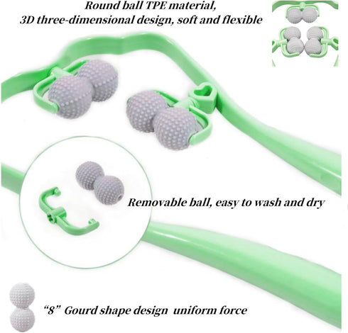 Neck Massager for Pain Relief deep Tissue, 6 Balls Massage Roller, Neck Pain Relief Massager for Deep Tissue in Neck, Back, Shoulder, Waist, and L...