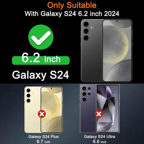 Milomdoi 4 Pack Screen Protector for Samsung Galaxy S24 6.2 Inch with 4 Pack Tempered Glass Camera Lens Protector, Ultra 9H Accessories, Case Frie...