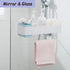 MORNITE Bathroom Organizer Mirror, Restroom Shelf Adhesive Wall Mount No Drilling Basket Rack Shelves Shower Caddy Blue...