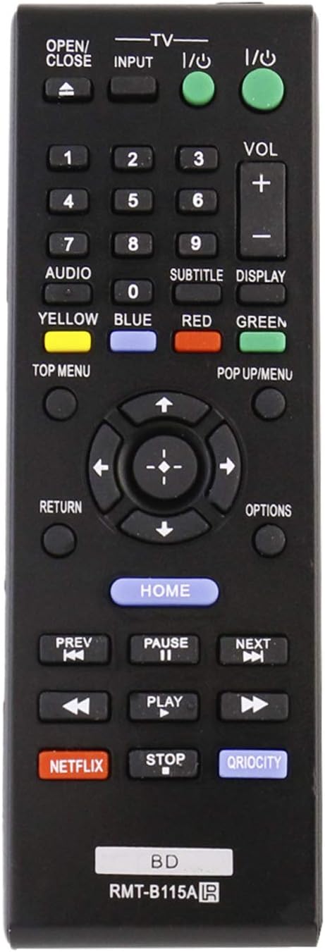 AULCMEET RMT-B115A Replaced Remote Control Compatible with Sony Blu-Ray Disc Player BDP-S280 BDP-S580 BDP-S480 BDP-S2100 BDP-S380...