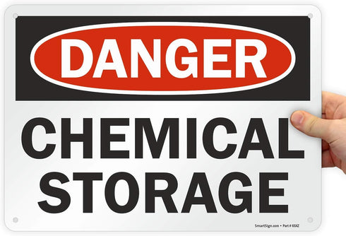 SmartSign "Danger - Chemical Storage" Sign | 10" x 14" Plastic...