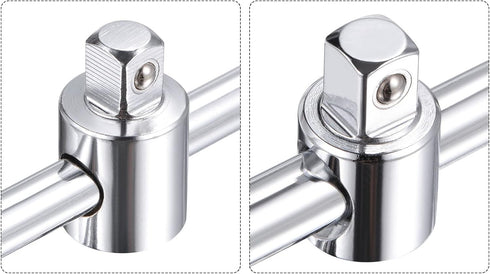 uxcell 1/4" and 3/8" Drive Sliding Wrench Breaker Bar T-Handle Socket Hand Tool 2pcs...