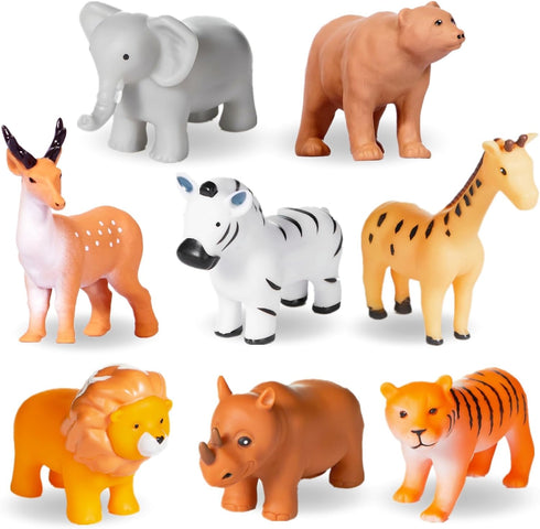 Baby Bath Toys, for Infants 6-12& Toddlers 1-3, No Hole Bathtub Toys (Wild Animals, 8 Pcs with Mesh Bag)...