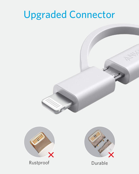 Anker Powerline II 3-in-1 Cable, Lightning/Type C/Micro USB Cable for iPhone, iPad, Huawei, HTC, LG, Samsung Galaxy, Sony Xperia, Android Smartpho...