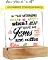 in the Morning When I Rise Give Me Jesus and Coffee Desk Decor Acrylic Desk Sign Kitchen Coffee Bar Acrylic Plaque Home Office Desk Shelf Decorati...