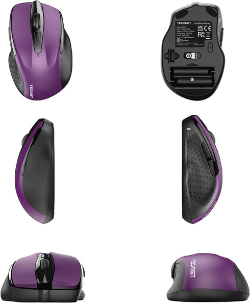 TECKNET Wireless Mouse, 2.4G Ergonomic Optical Mouse, Computer Mouse for Laptop, PC, Computer, Chromebook, Notebook, 6 Buttons, 24 Months Battery ...