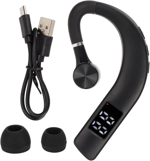 ASHATA Bluetooth Earpiece, BT5.2 Wireless Handsfree Bluetooth Headset, 240mAh Battery, IPX5 Waterproof 180 Degree Rotating Ear Hook Earphone for P...