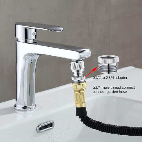 Sink Faucet Quick Connector,Faucet Adapter for Sink Connection Shower Hose/Garden Hose/Portable Washing Machine,Pet Bathing?Chrome....