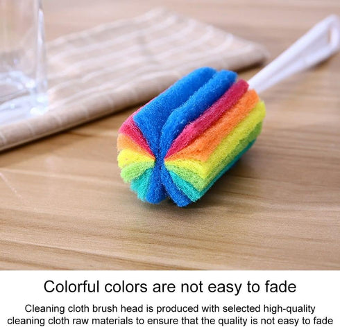 4PCS Cleaning Bottle Washer Coffee Cup Cleaning Colorful Sponge Cleaner Cup Washing Brush Long Bottle Brush...