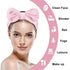 4 Pack Skincare Headband Bow Microfiber Spa Facial Headband for Women Makeup Head Band Coral Fleece Hair Band for Washing Face, Shower...