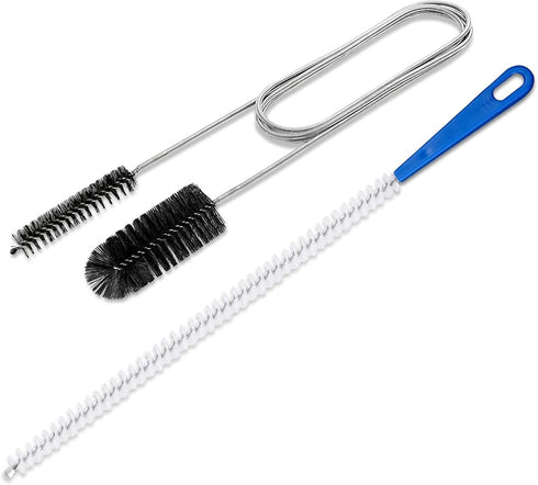 Flexible Extra Long Drain Brush, Drain Unblocker Tools,61 inch Pipe Cleaner Brush and 17.7 inch Sink Unblocker Brush, Double Ended Nylon Brush for...