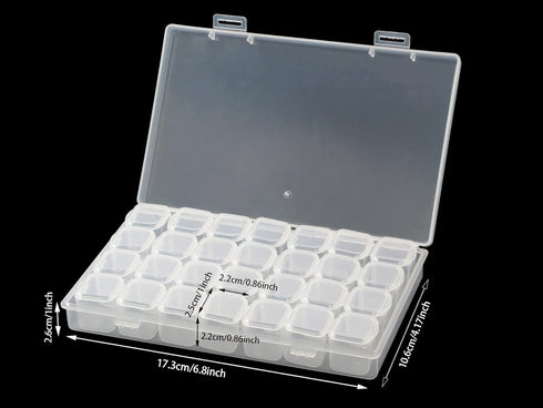 112 Slots 4 Pack 28 Grids Plastic Organizer Box Clear Beads Storage Container Jewelry Case for Art DIY Crafts, Nail Diamonds,Jewelry, Painting...