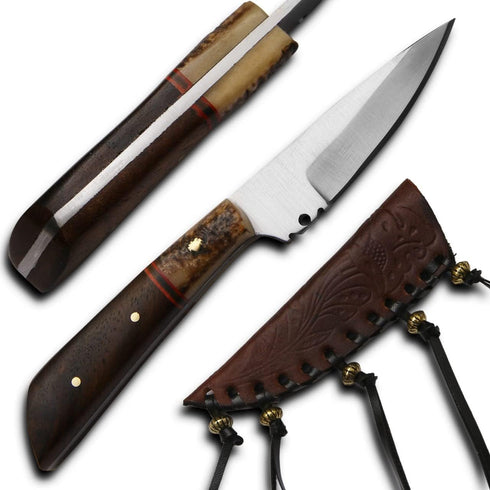 METAL OF HONOR Paring Knife 3inch Small kitchen Knife with Sheath Fruit and Vegitable Knife for Peeling (Stag)...