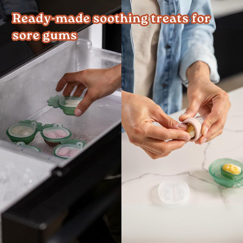 Haakaa Freeze-N-Feed Mini Combo – Baby Feeder – Silicone Nibble Tray – Breastmilk Popsicle Mold - Ideal for Self-Feeding & Teething Relief – 100% ...