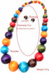 Colorful African Wooden Beaded Choker Neckalce Drop Dangle Earrings Set Chunky Strands Beads Large Bib Collar for Women 60's 70s Wedding Bohemain ...