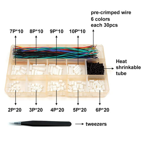 1.25mm Pitch Connectors and Pre-Crimped Cables Compatible with JST Molex PicoBlade 1.25mm for Pixhawk Silicone 15cm Wire...