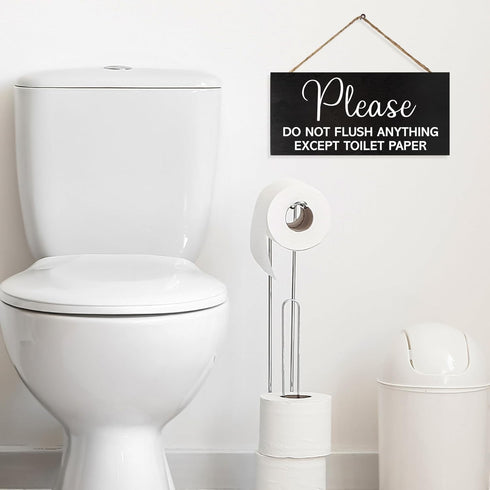 JennyGems Sensitive Plumbing Bathroom Sign, Do Not Flush Except Toilet Paper Sign, for Septic System, Vacation Rentals, RV and Cabins, Businesses,...