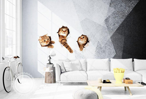 3D Wall Decals Stickers Vivid Decors Murals (Cat) for Room Home Removable Wall Art Decals Wall for Kids Rooms DIY Home Decoration (Cat)...