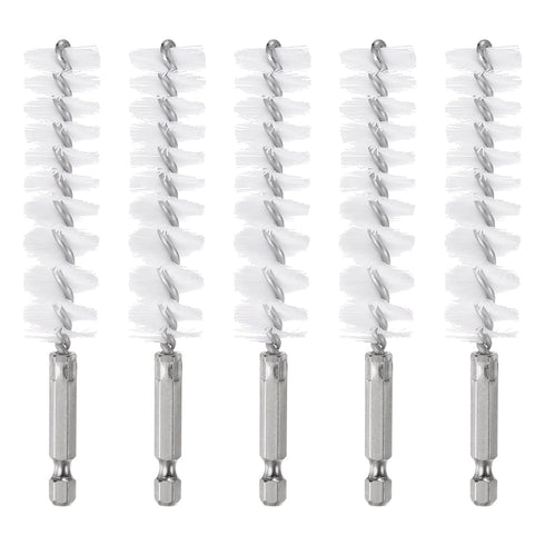 5Pcs Nylon Bore Brush 19mm Dia Cleaning Twisted Wire Brush Tube Pipe Cleaner with Handle 1/4 Inch Hex Shank for Tubes, Ports, Bearings...