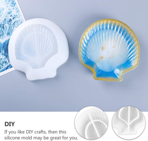 EXCEART Seashell Resin Mold Silicone Mold Fondant Mold Jewelry Organizer Silicone Display Stand Tray Crystal Epoxy Casting Mould Trinket Holder St...