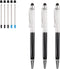 YOUMI 3 pcs 2 in 1 Bling Ballpoint Pens Crystal Diamond Pen Capacitive Touch Screen Stylus with Replacement Refills Black Blue Ink Rubber Tips for...