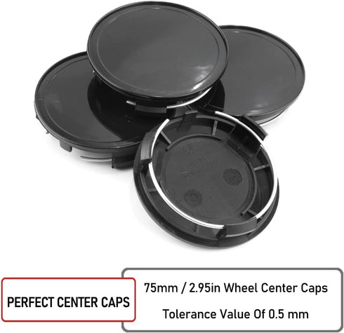 RTRHINOTUNING 4pcs 75mm/2.95in Wheel Center Caps Black Rim Caps for C B S A E GLK SLK R GLC G M Wheel Rims, OD: 75mm/2.95in, ID: 69.5mm/2.74in...