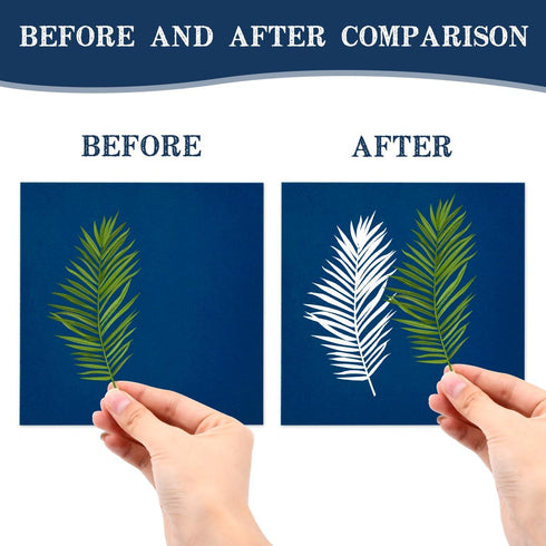 70 Sheets Cyanotype Paper 3.9 x 3.9 Inch Sun Print Paper Kit High Sensitive Sun Paper Solar Activated Nature Sun Printing Kit Drawing Paper for Ad...
