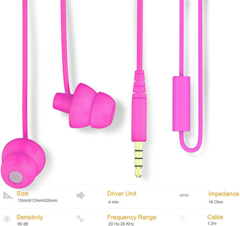 (TM Super Mini Total Soft Silicon Earbuds Headphones with Mic Music Sleep Choice for Cellphones Ipad Tablet Mp3 Laptop and Most 3.5mm Audio Player...